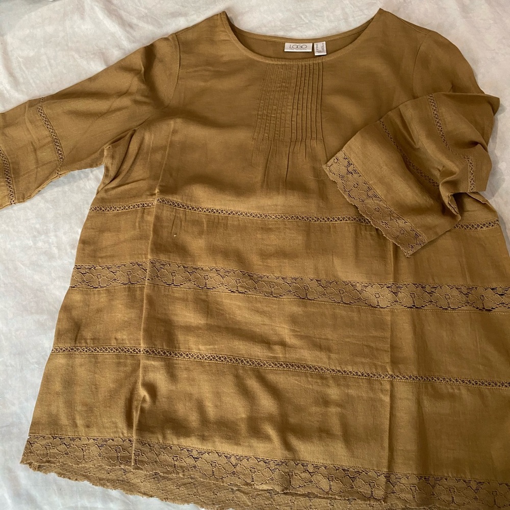 Eyelet and lace blouse
